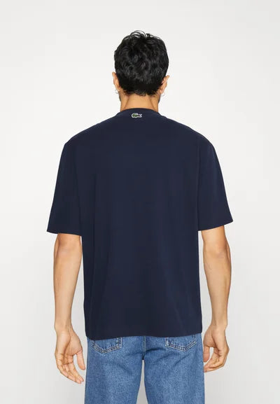 LACOSTE MEN'S OVERSIZED FIT TENNIS PRINT T-SHIRT